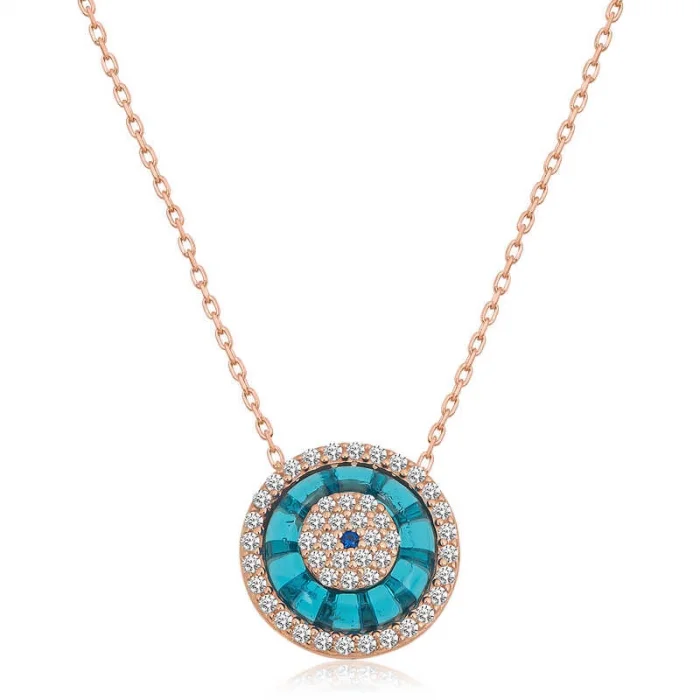 Supertrend Gümüş Rose Camgöz Nazar Bayan Kolye