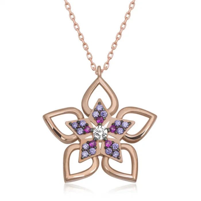 Supertrend ​gümüş Rose Çiçek Kadın Kolye