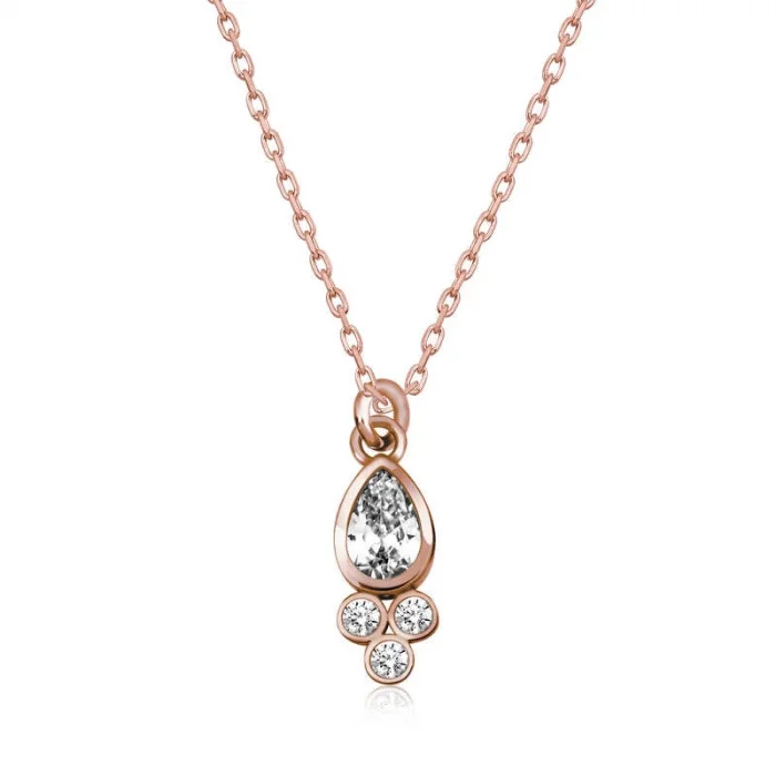 Supertrend Gümüş Rose Çiğ Damlası Tektaş Bayan Kolye