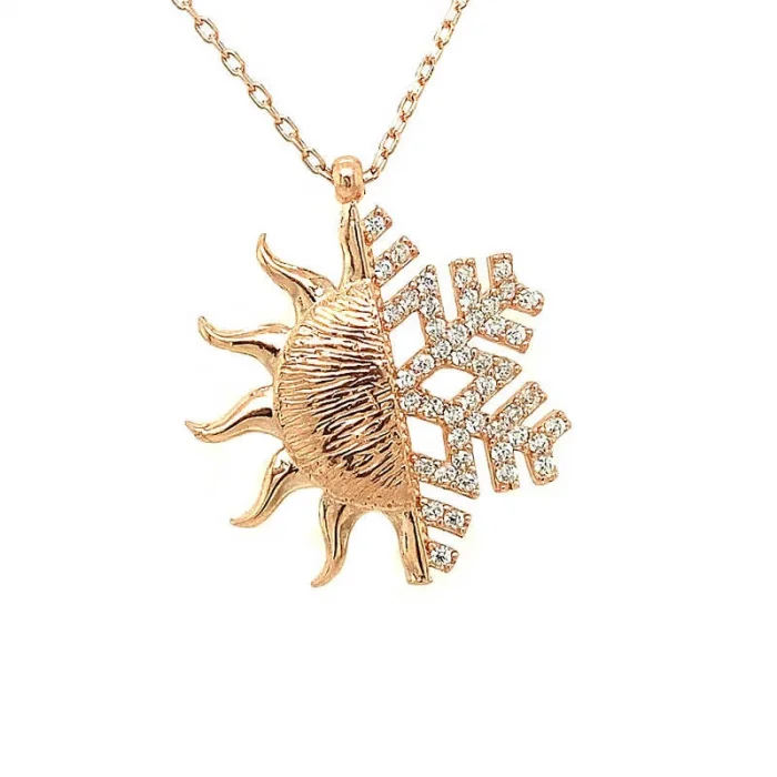 Supertrend Gümüş Rose Güneş Kartanesi Bayan Kolye