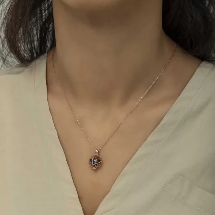 Supertrend Gümüş Rose Kafesli Lotus Bayan Kolye