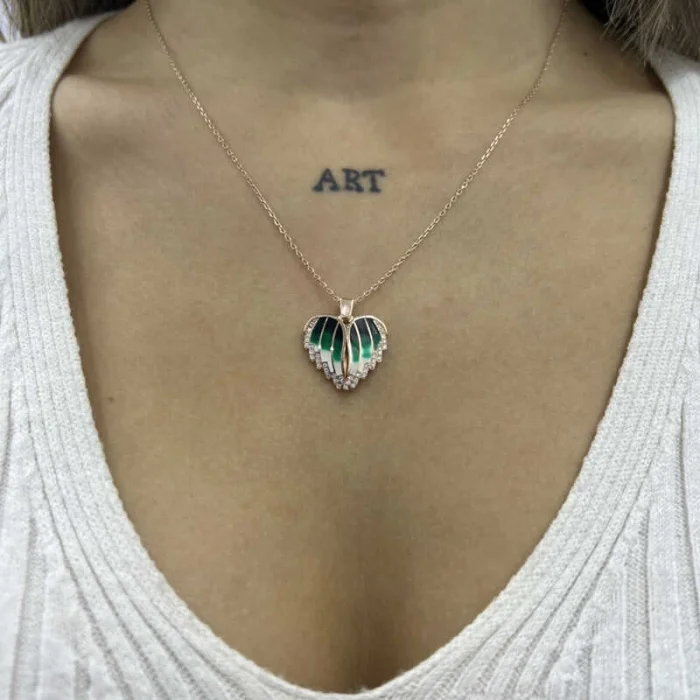 Supertrend Gümüş Rose Kalpli İsimli Bayan Kolye