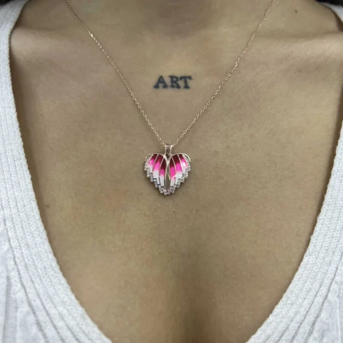 Supertrend Gümüş Rose Kalpli İsimli Bayan Kolye