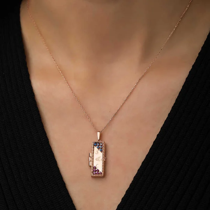 Supertrend ​gümüş Rose Kapaklı Kişiye Özel Kolye