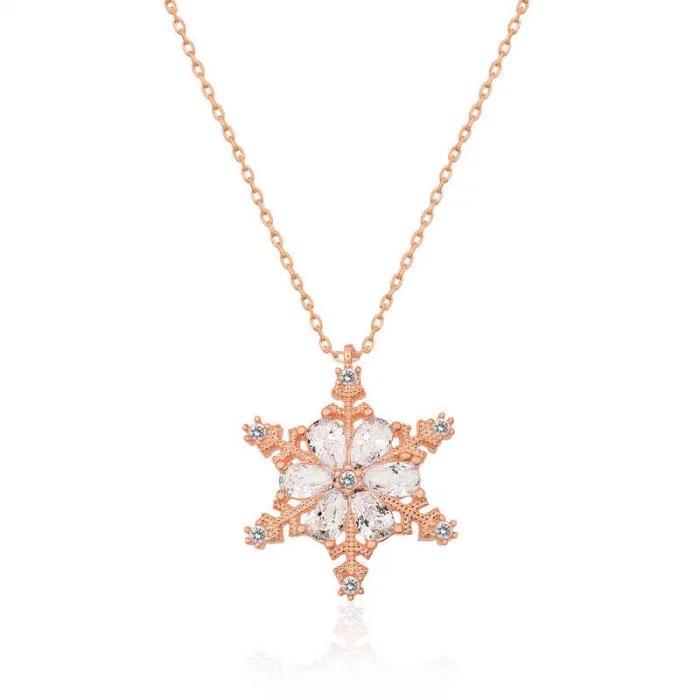 Supertrend ​gümüş Rose Kar Çiçeği Bayan Kolye