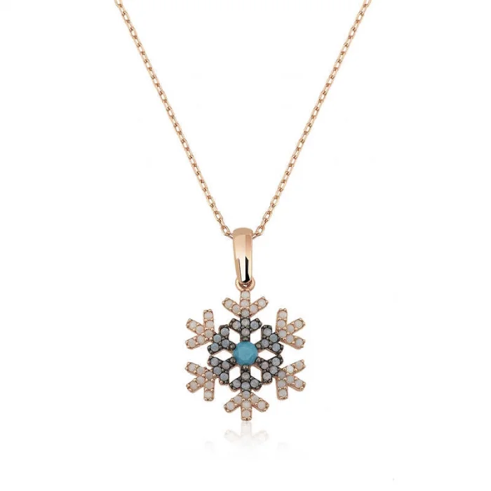 Supertrend Gümüş Rose Kar Tanesi Bayan Kolye