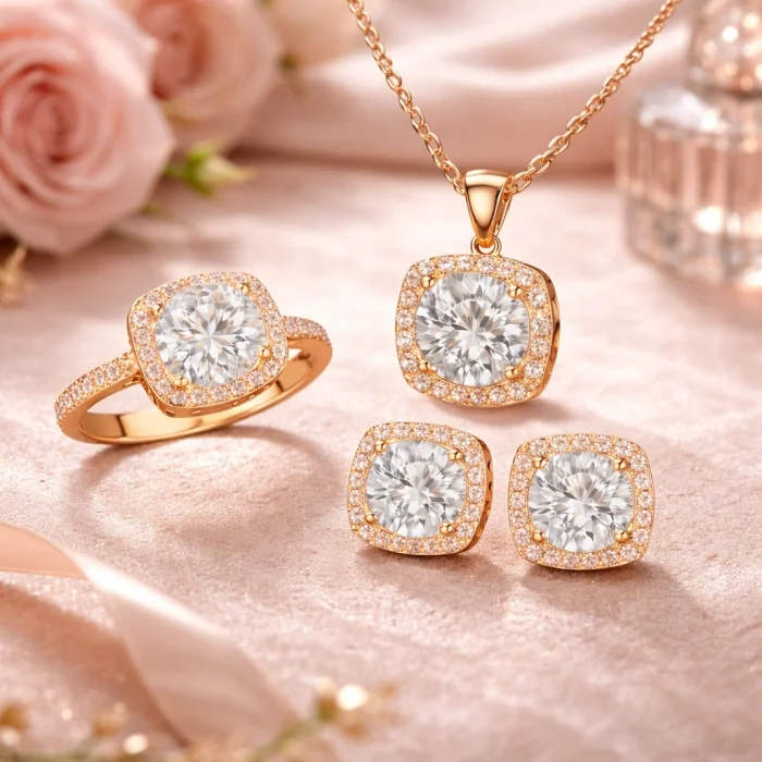 Supertrend Gümüş Rose Kare Montür Kadın Set