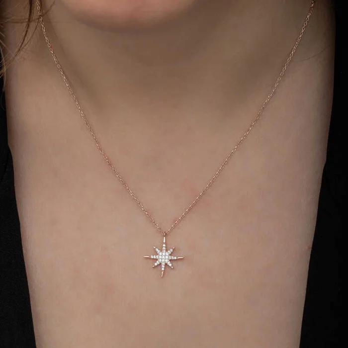 Supertrend Gümüş Rose Kutup Yıldızı Kadın Kolye
