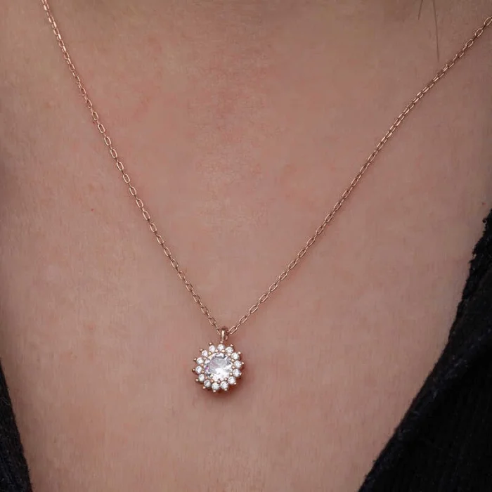 Supertrend Gümüş Rose Minimal Yuvarlak Anturaj Kadın Kolye