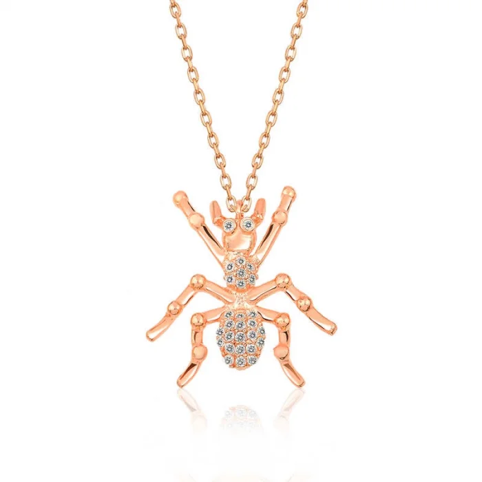 Supertrend Gümüş Rose Örümcek Bayan Kolye