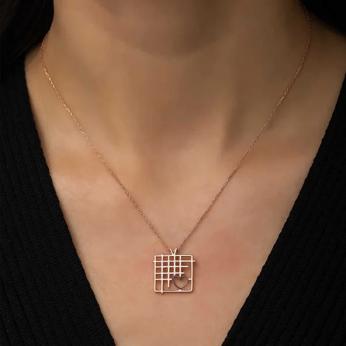 Supertrend Gümüş Rose Parmaklıklar Arasındaki Aşk Kolye