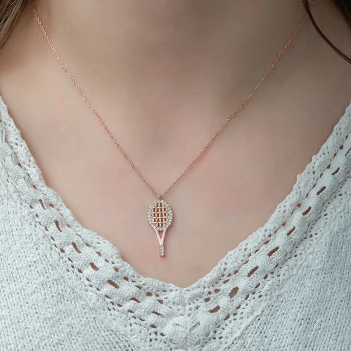 Supertrend Gümüş Rose Tenis Raketi Bayan Kolye