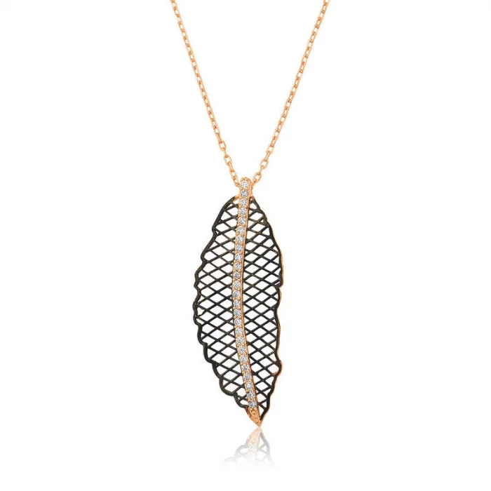 Supertrend Gümüş Rose Yaprak Bayan Kolye