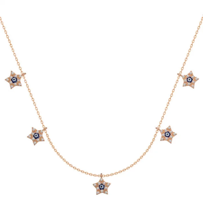 Supertrend Gümüş Rose Yıldız Nazarlı Şans Kadın Kolye