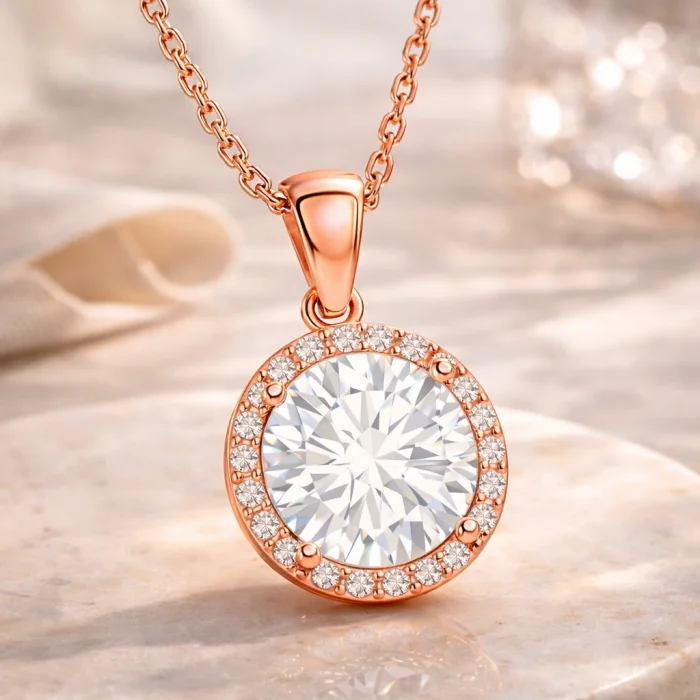 Supertrend Gümüş Rose Yuvarlak Montür Kadın Kolye