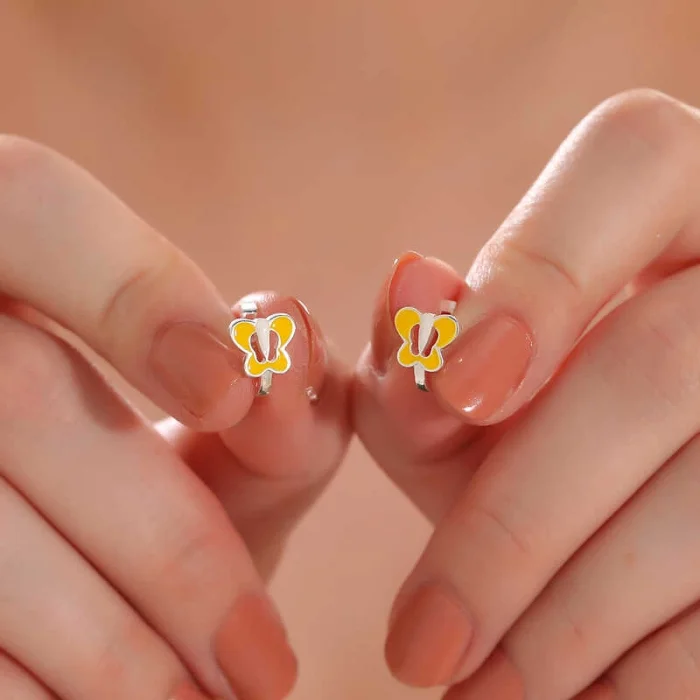 Supertrend Gümüş Sarı Kelebek Çocuk Küpesi