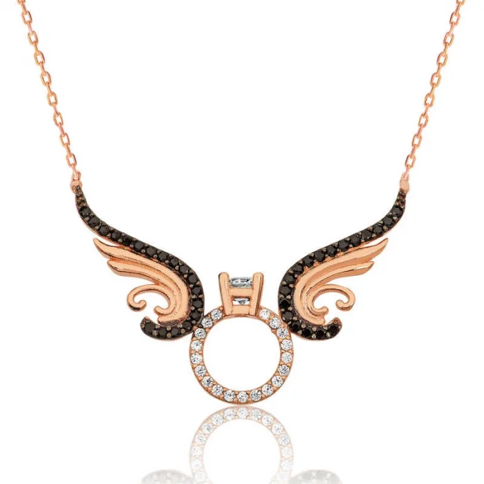 Supertrend Gümüş Tek Taş Melek Bayan Kolye