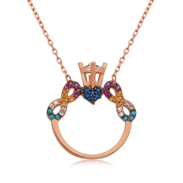 Supertrend Gümüş Tek Taş Sonsuz Aşk Bayan Kolye