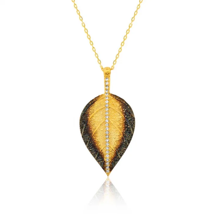 Supertrend Gümüş Yaprak Bayan Kolye