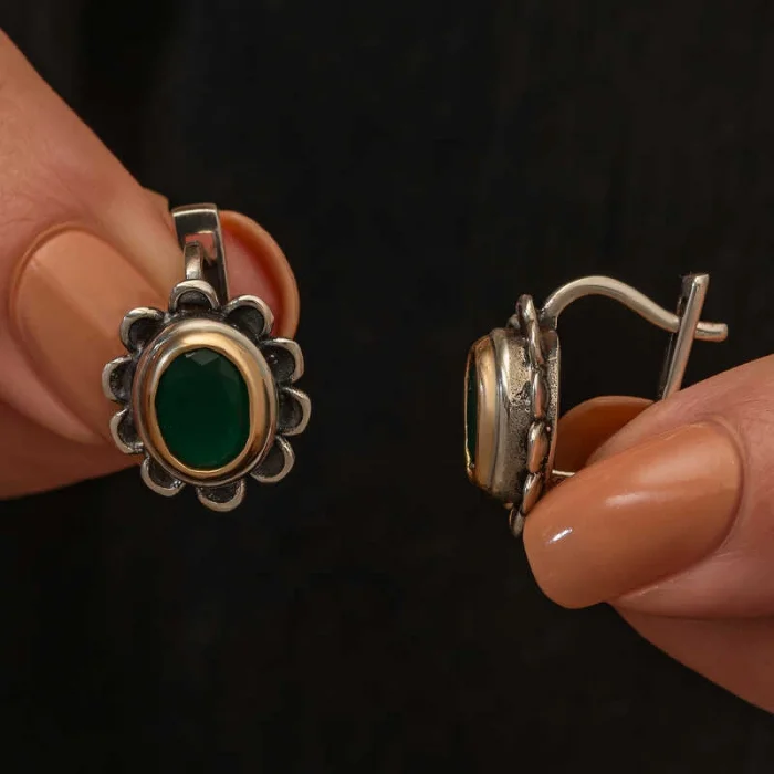 Supertrend Gümüş Yeşil Çiçek Desenli Otantik Kadın Set