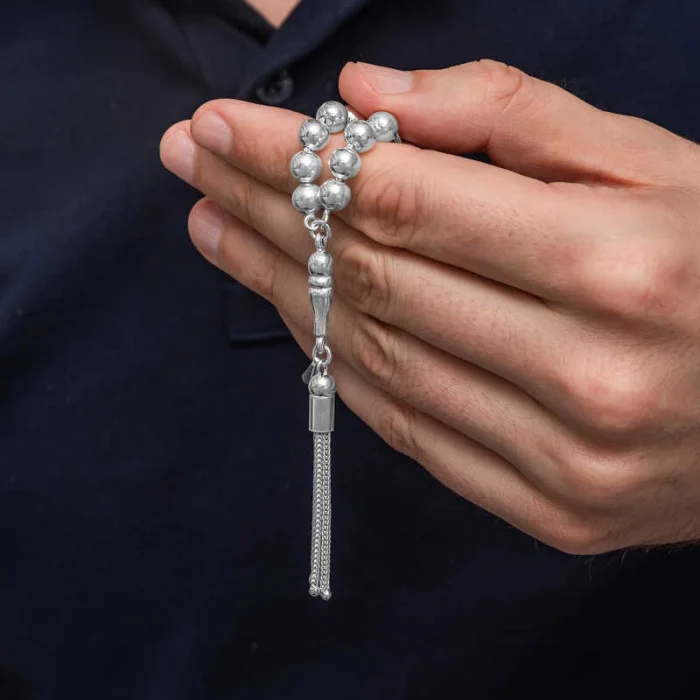 Supertrend Gümüş Yuvarlak Erkek Tesbih