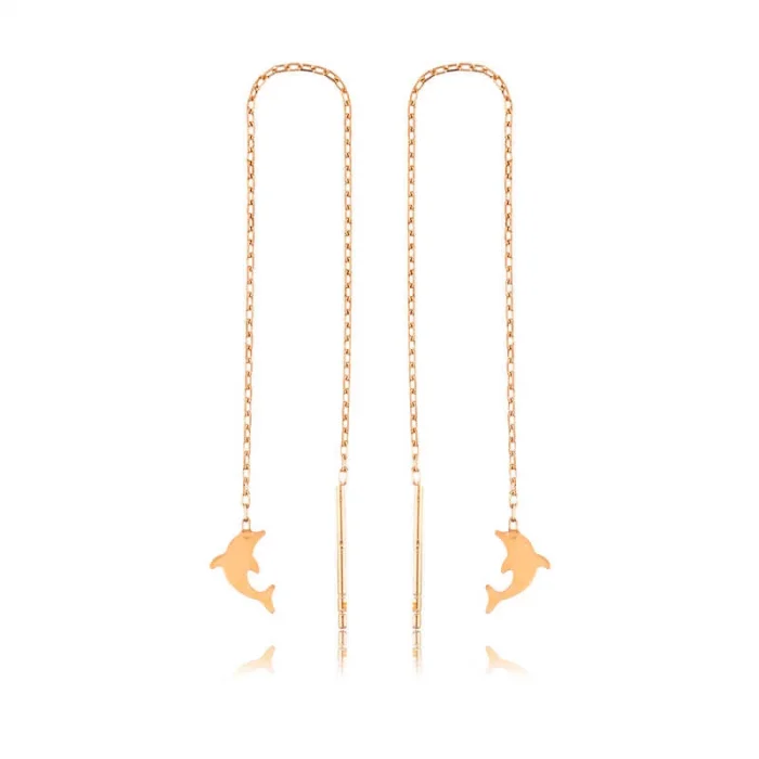 Supertrend Gümüş Zincirli Yunus Balığı Küpe