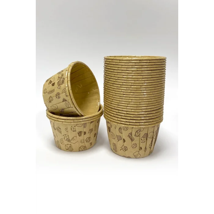 Supertrend Kağıt Muffin Kek Kapsülü Kraft Desenli 50li