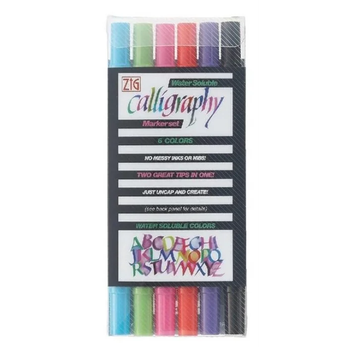 Supertrend Kaligrafi Kalemi Seti Çift Uçlu 2 mm. + 3.5 mm. 6 Renk