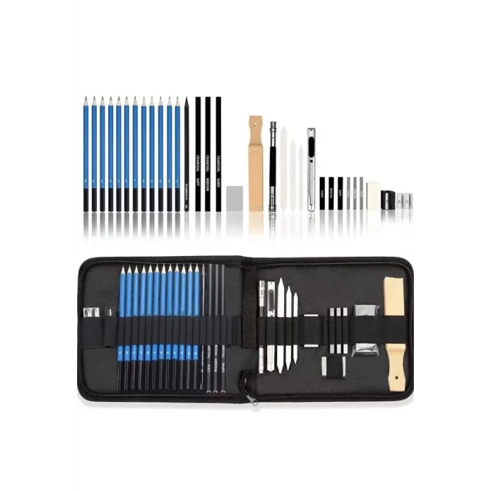 Supertrend Karakalem Eskiz Çizim Seti Çantalı 33 Parça