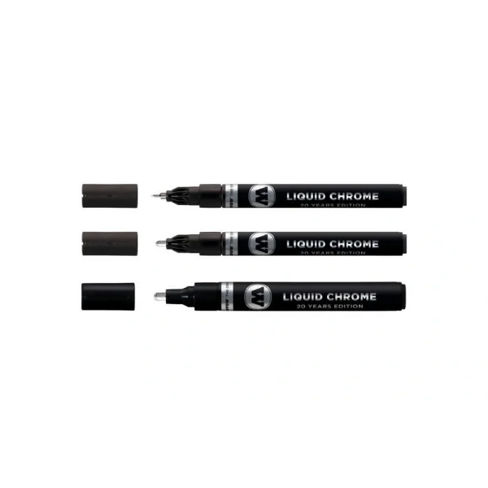 Supertrend Liquid Chrome Ayna Efektli Krom Marker Kalem Seti 3lü 1-2-4 mm.