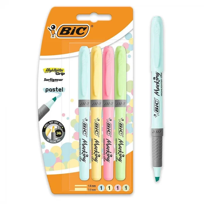 Supertrend Marking Highlighter Grip İşaretleme Kalemi Seti 4 Renk Pastel Renkler