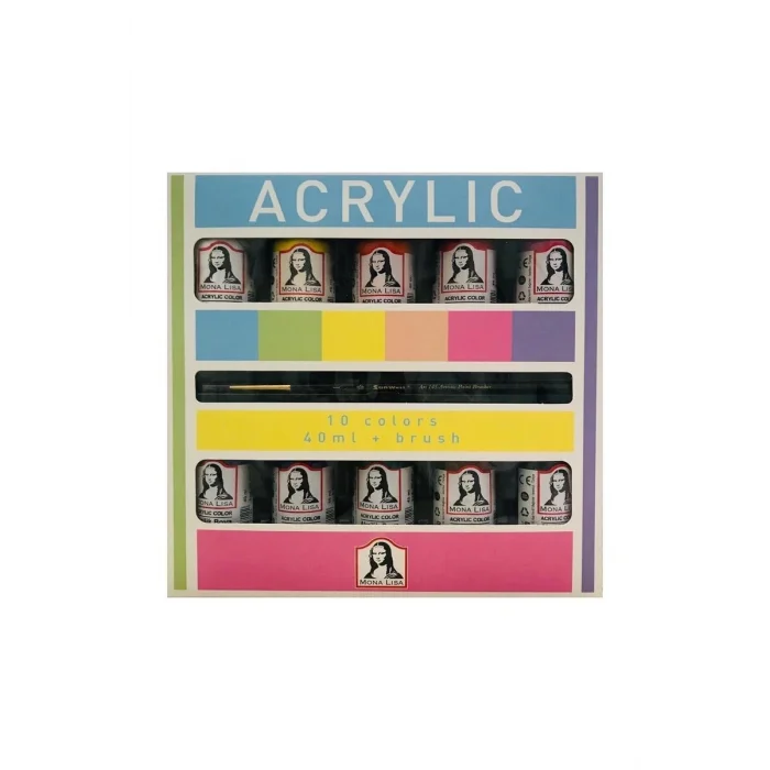 Supertrend Mona Lisa Akrilik Boya Seti 10 Renk x 40 ml. (Fırça Hediyeli)