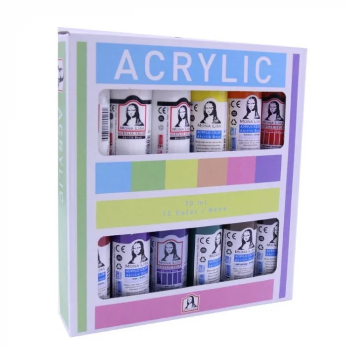 Supertrend Mona Lisa Akrilik Boya Seti 12 Renk x 70 ml. (Ekstra Beyaz)