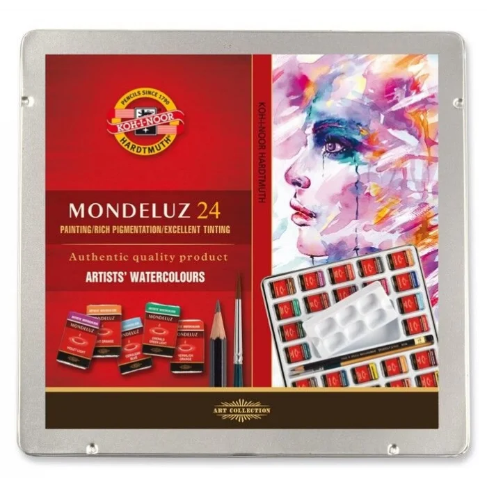Supertrend Mondeluz Supertrendter Class Taş Tablet Sulu Boya Seti 24 Renk Metal Kutu