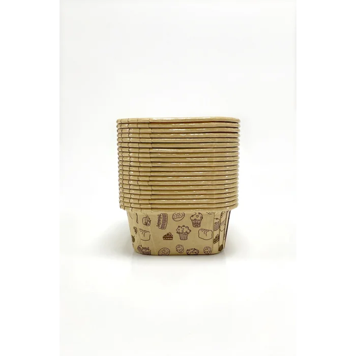 Supertrend Muffin Kek Kapsülü Kare Kraft Desenli 50li