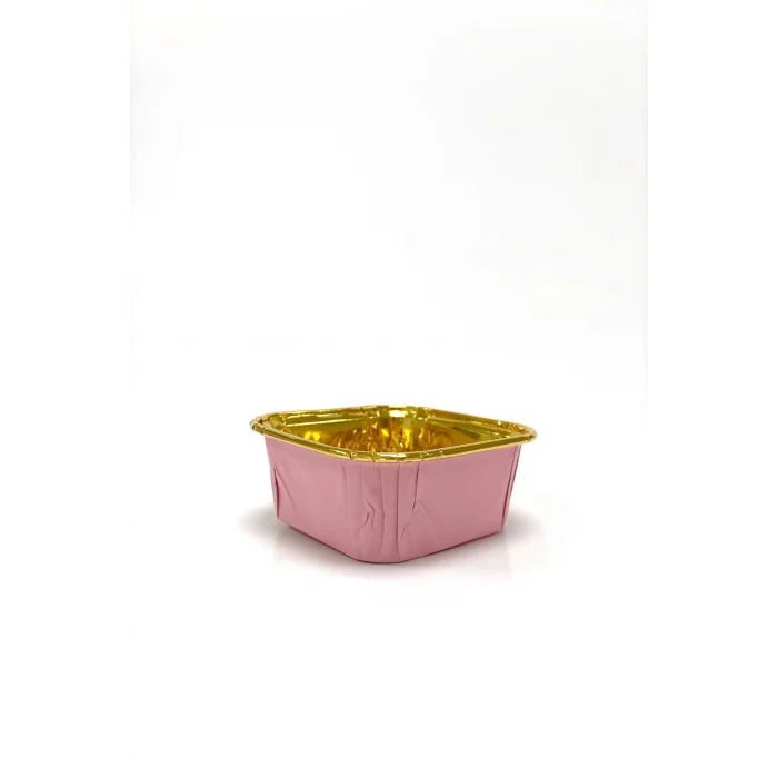 Supertrend Muffin Kek Kapsülü Kare Pembe-Altın 25li