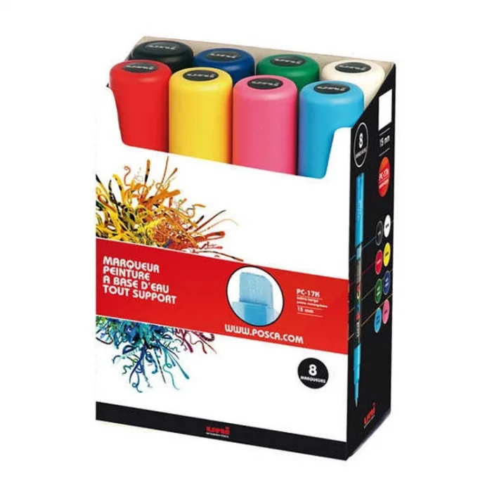 Supertrend Posca PC-17K 15.0 Su Bazlı Boyama Markörü Seti Ana Renkler 8 RENK
