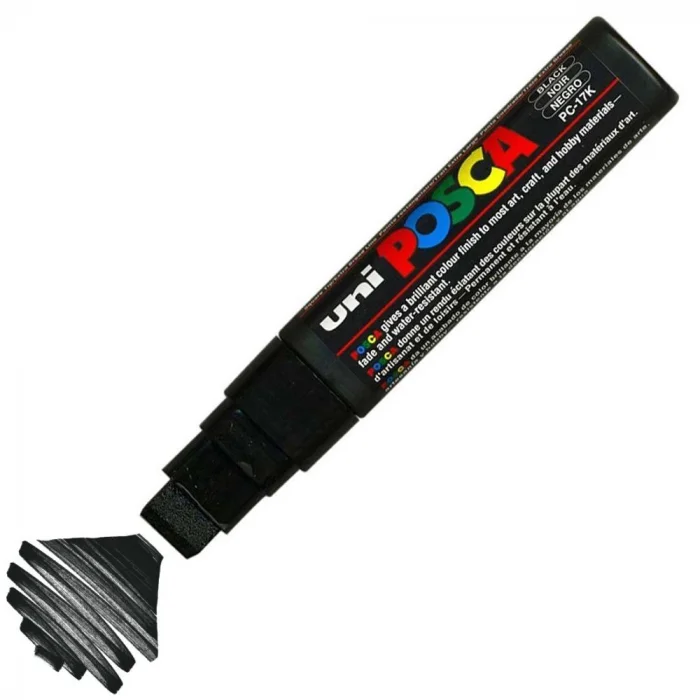 Supertrend Posca PC-17K Boyama Markörü 15 mm. Kesik Uç SİYAH