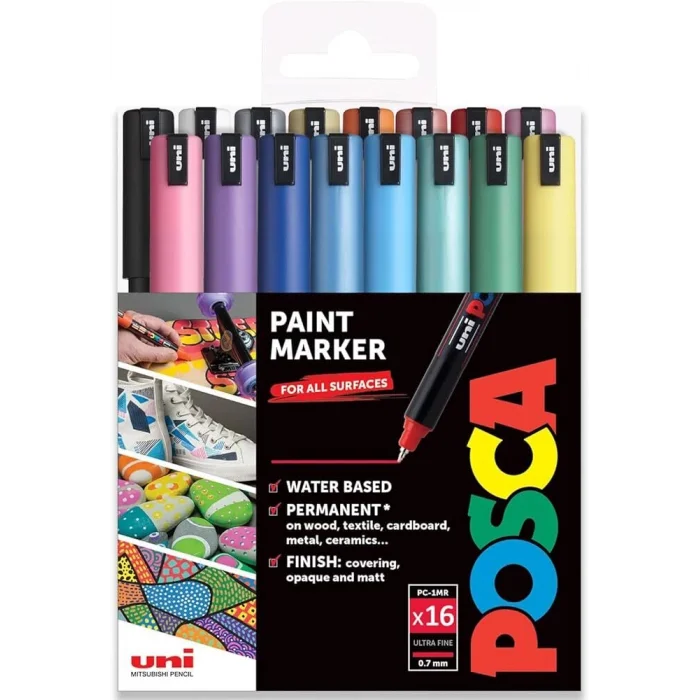 Supertrend Posca PC-1MR 0.7 Su Bazlı Boyama Markörü Seti 16 RENK
