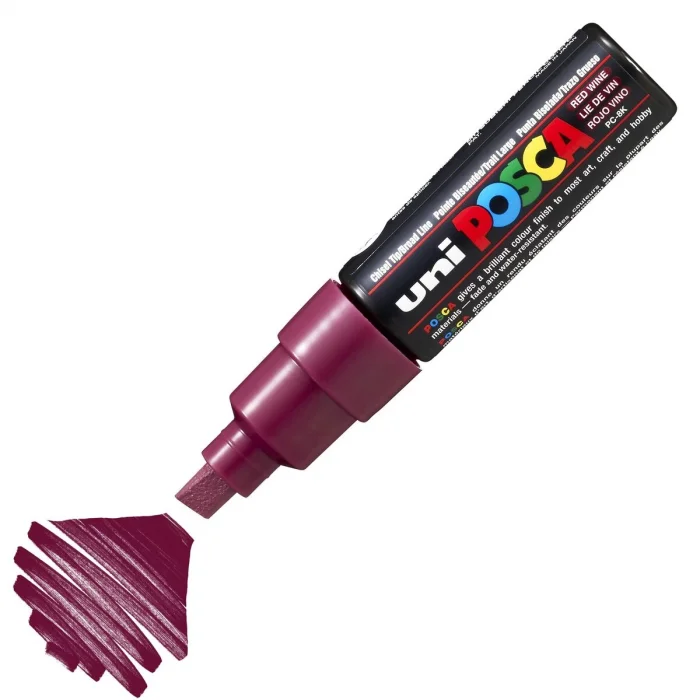 Supertrend Posca PC-8K Boyama Markörü 8 mm. Kesik Uç ŞARAP KIRMIZISI