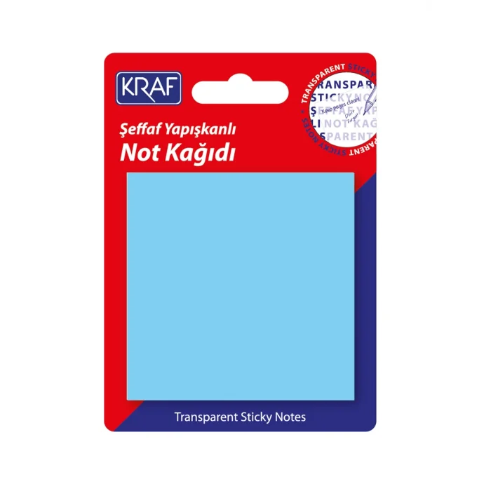 Supertrend Şeffaf Post-it Yapışkanlı Not Kağıdı 76x76 mm. 50 yaprak ŞEFFAF MAVİ
