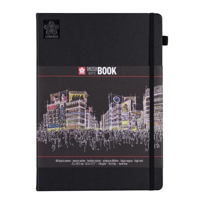 Supertrend Sketchbook Sert Kapak Eskiz Çizim Defteri Siyah Kağıt 140 gr. 21x30 cm. 80 yaprak