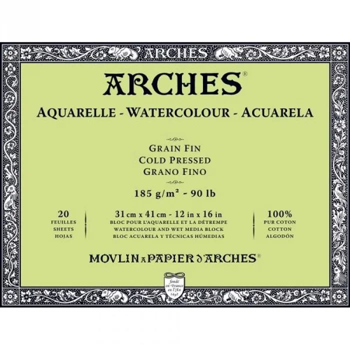 Supertrend Sulu Boya Defteri Blok Soğuk Baskı - Orta Doku 185 gr. 31x41 cm. 20 Yaprak