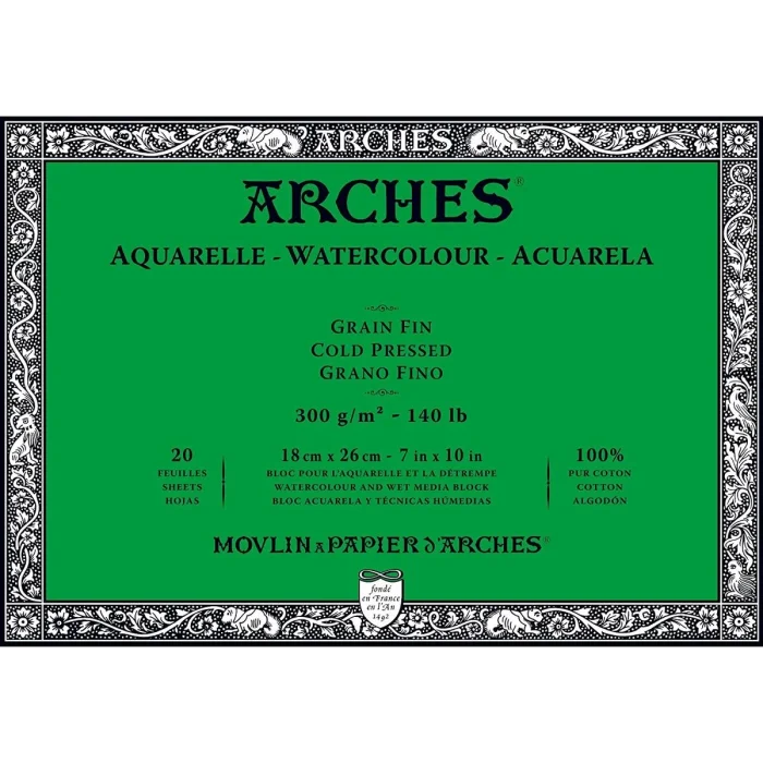 Supertrend Sulu Boya Defteri Blok Soğuk Baskı - Orta Doku 300 gr. 18x26 cm. 20 Yaprak