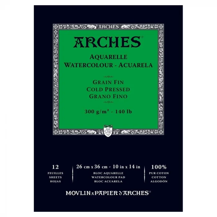 Supertrend Sulu Boya Defteri Blok Soğuk Baskı - Orta Doku 300 gr. 26x36 cm. 12 Yaprak