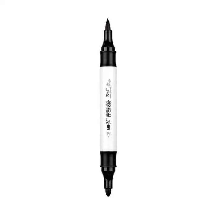 Supertrend Supertrend Acrylic Duo Marker Çift Uçlu Su Bazlı Boyama Markörü No:10 Siyah