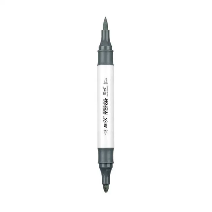 Supertrend Supertrend Acrylic Duo Marker Çift Uçlu Su Bazlı Boyama Markörü No:205 Koyu Gri