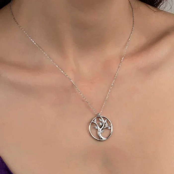 Supertrend Swa Taşlı Gümüş Hayat Ağacı Bayan Kolye