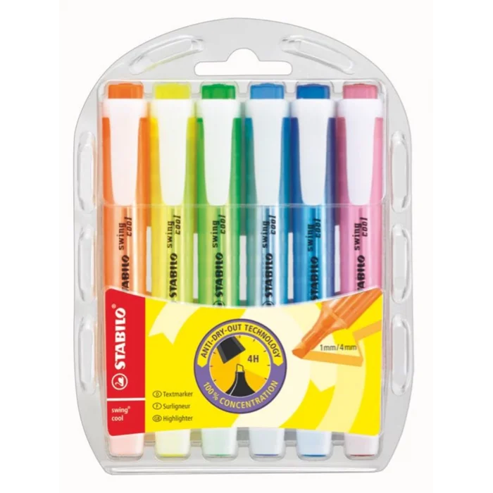 Supertrend Swing Cool Fosforlu İşaretleme Kalemi Seti 6 Renk