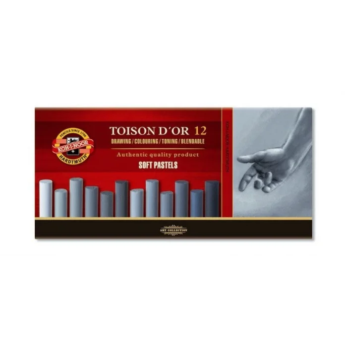 Supertrend Toison Dor Soft Pastel Boya Seti GRİ TONLAR 12 Renk